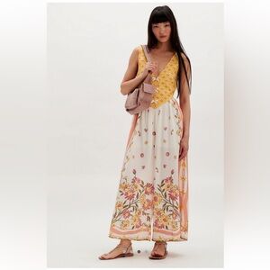 💛Free People Bali Honeydew Jumpsuit Ivory Combo💛